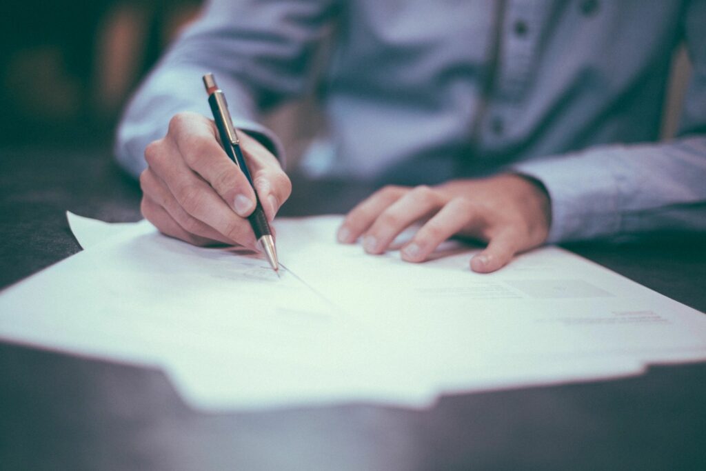 lawyer reviewing documents