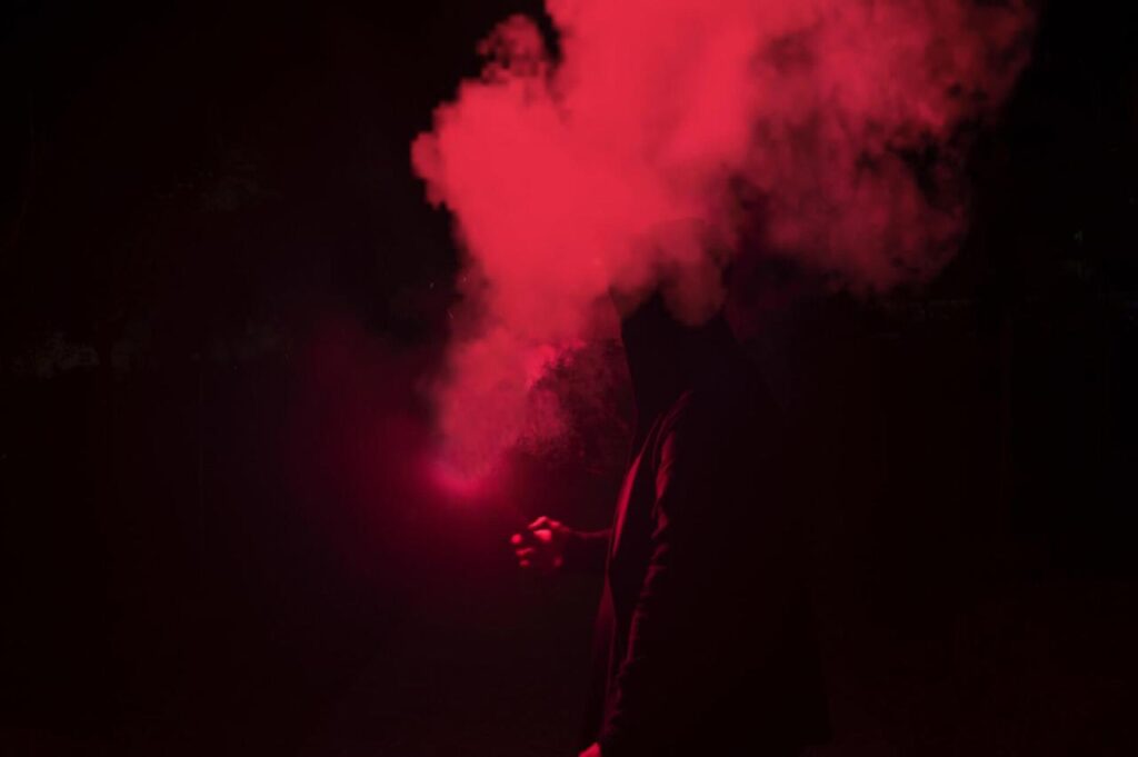 Smoke against dark background