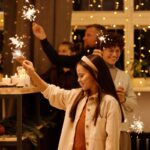 Kids with Christmas Sparklers