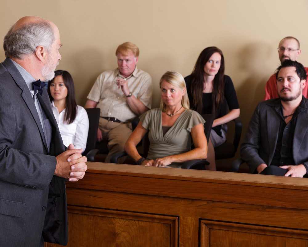 Lawyer talking to jury