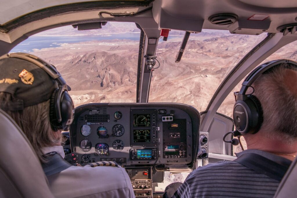 Pilots in cockpit